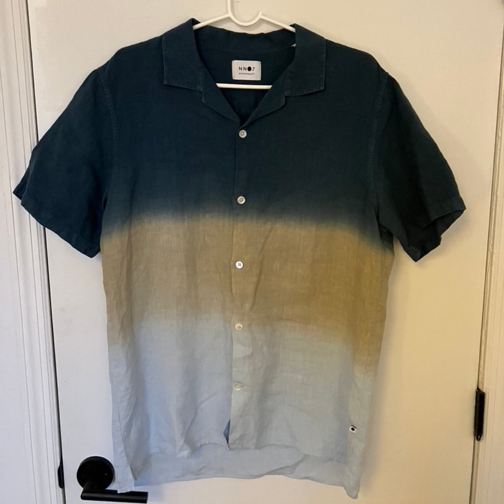 Men's NN07 Linen Ombré MIYAGI Short-Sleeve Shirt